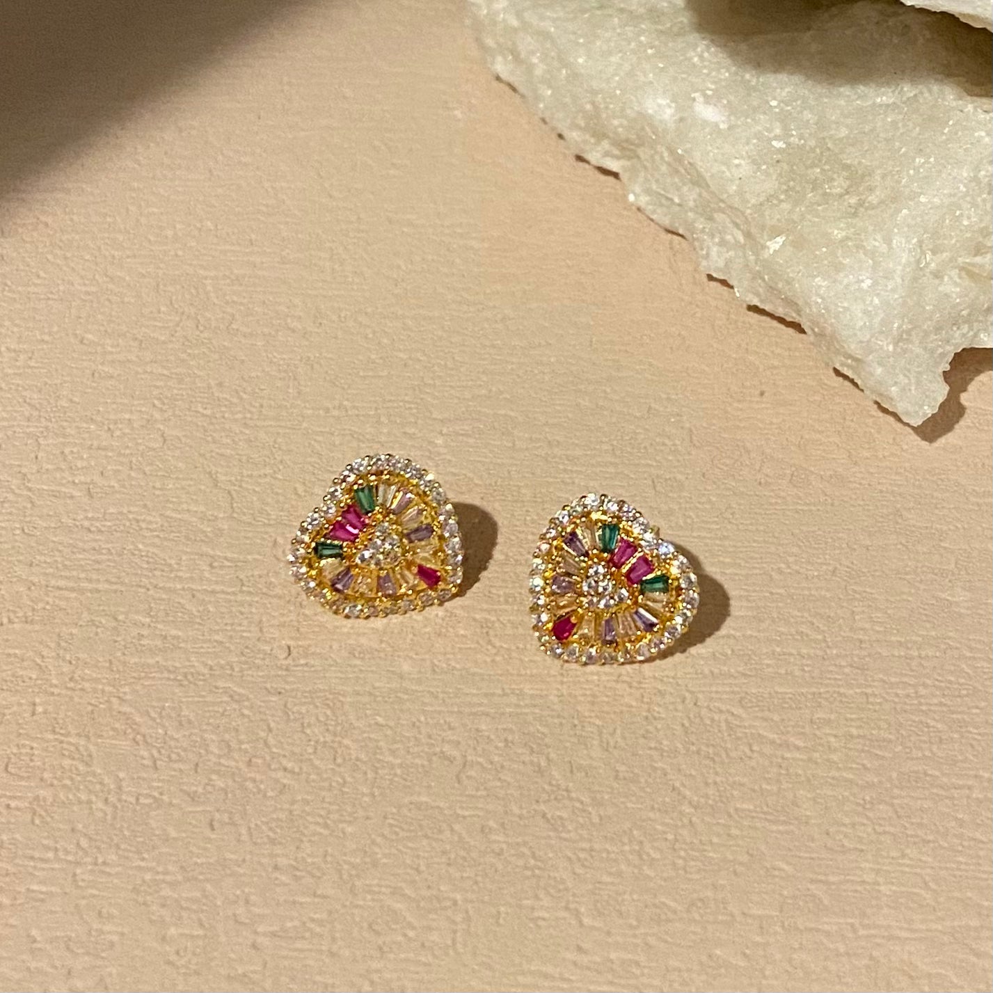 【Jooli Jewellery】Iridescent彩鑽耳環|18k鍍金飾品|耳環