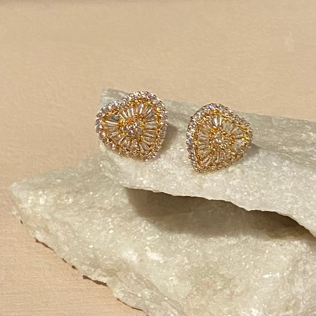 【Jooli Jewellery】Limerence滿鑽耳環|18k鍍金飾品|鋯石耳環
