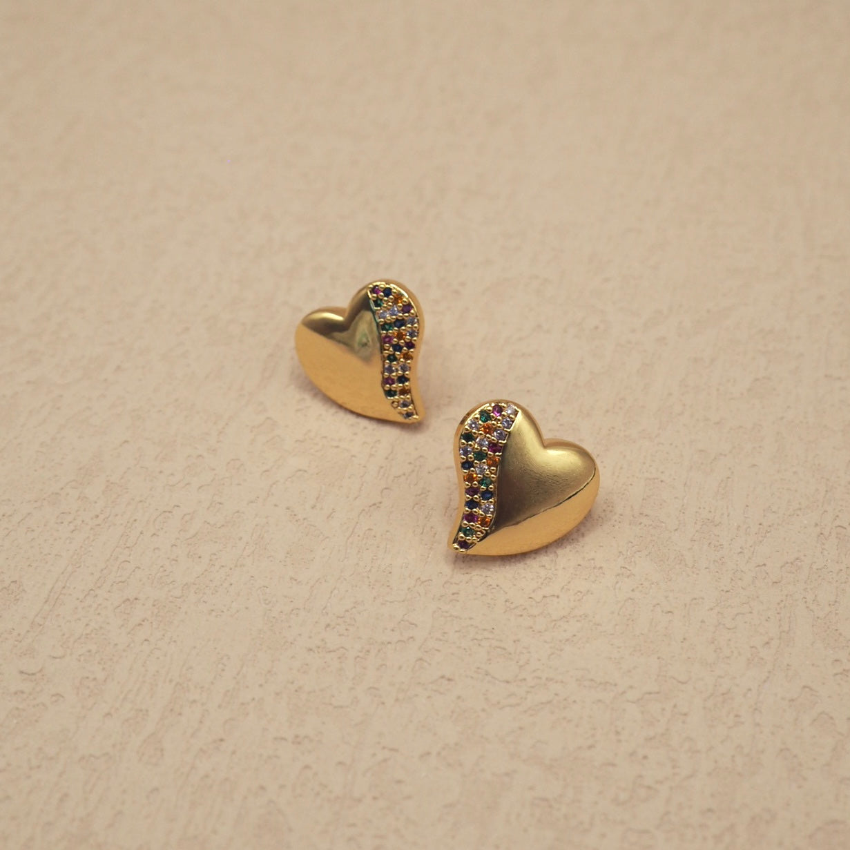 【Jooli Jewellery】Iridescent大愛心耳環|18k鍍金飾品|耳環