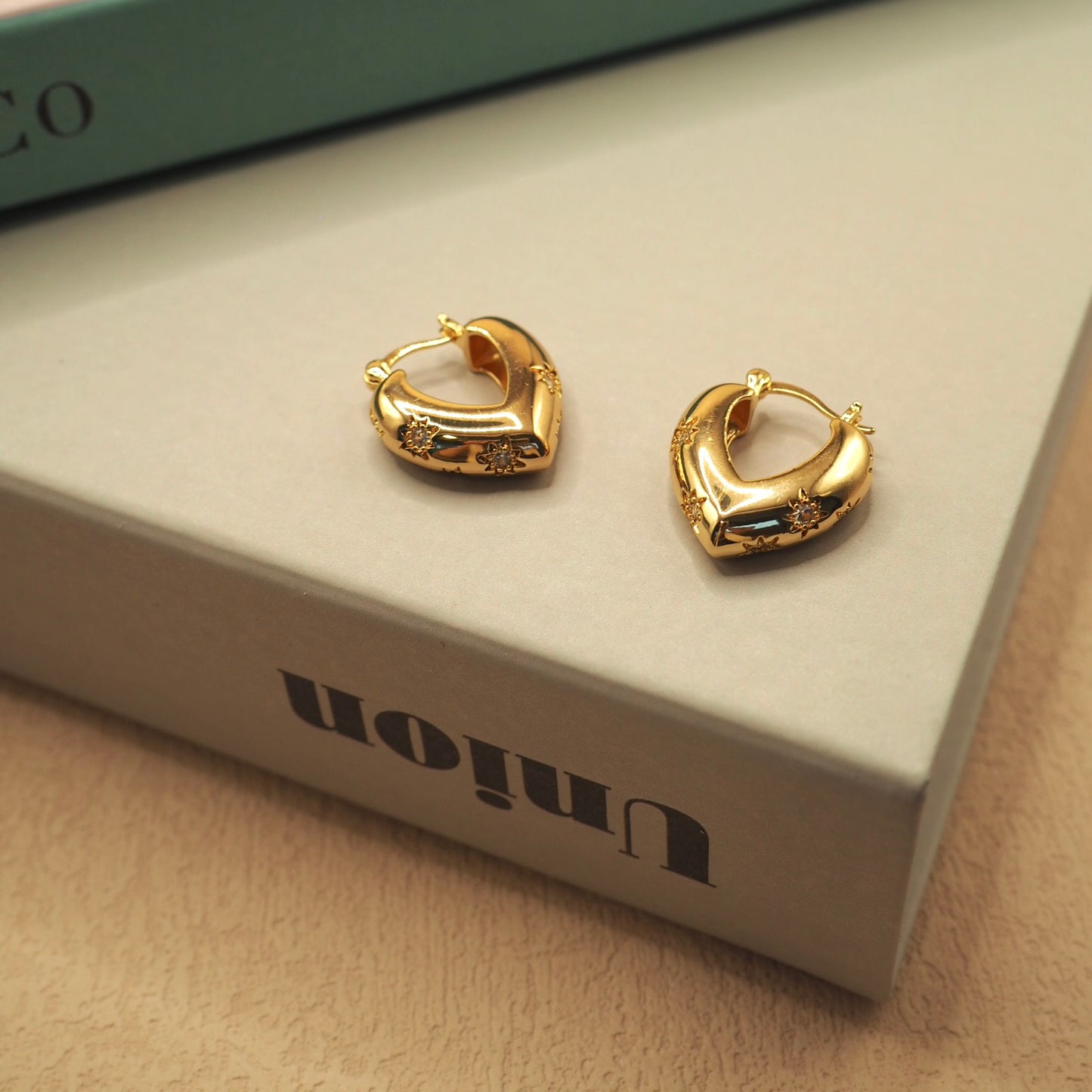 【Jooli Jewellery】Syzygy愛心耳環|18k鍍金飾品|耳環