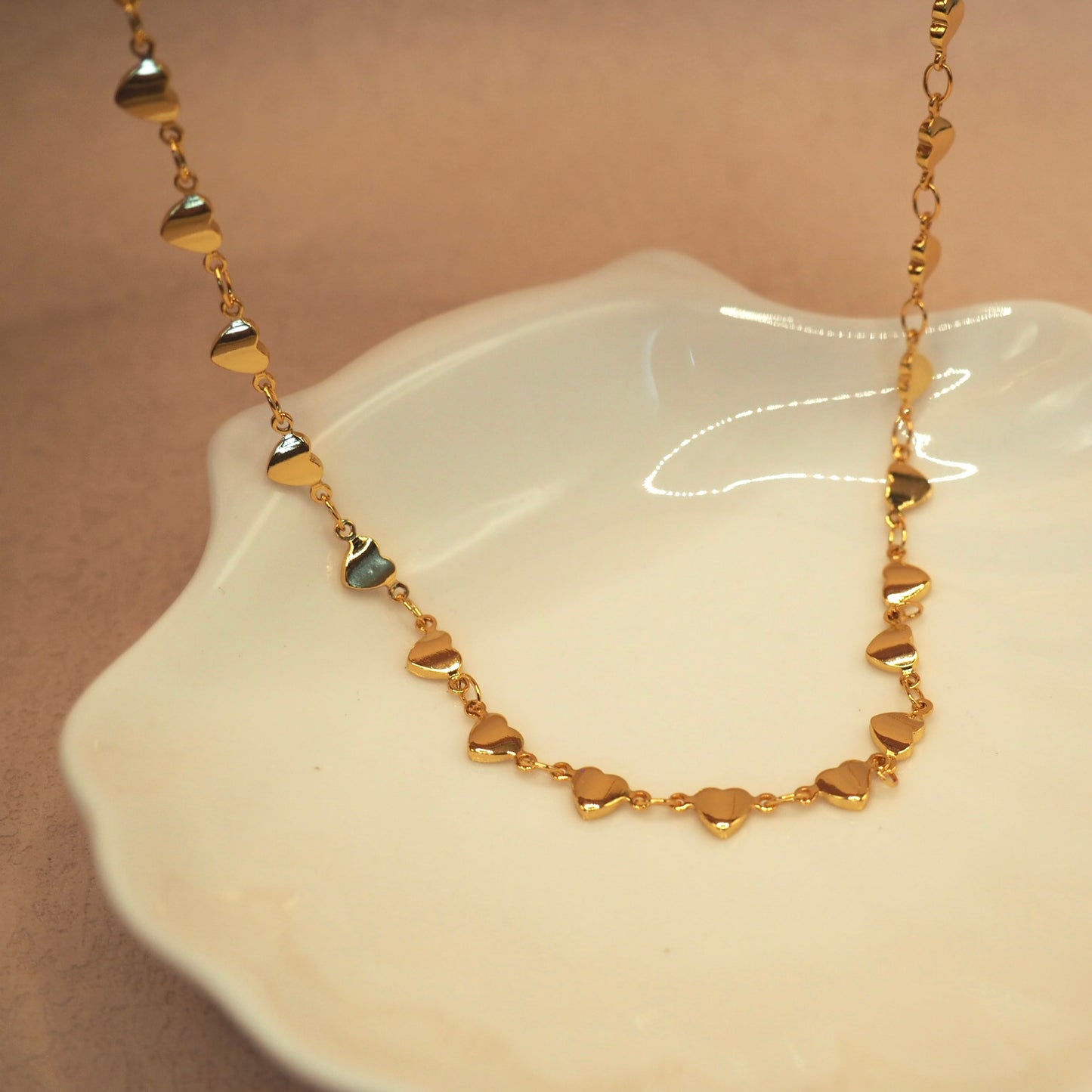 【Jooli Jewellery】Serendipity愛心鎖骨鍊|18k鍍金飾品|項鍊