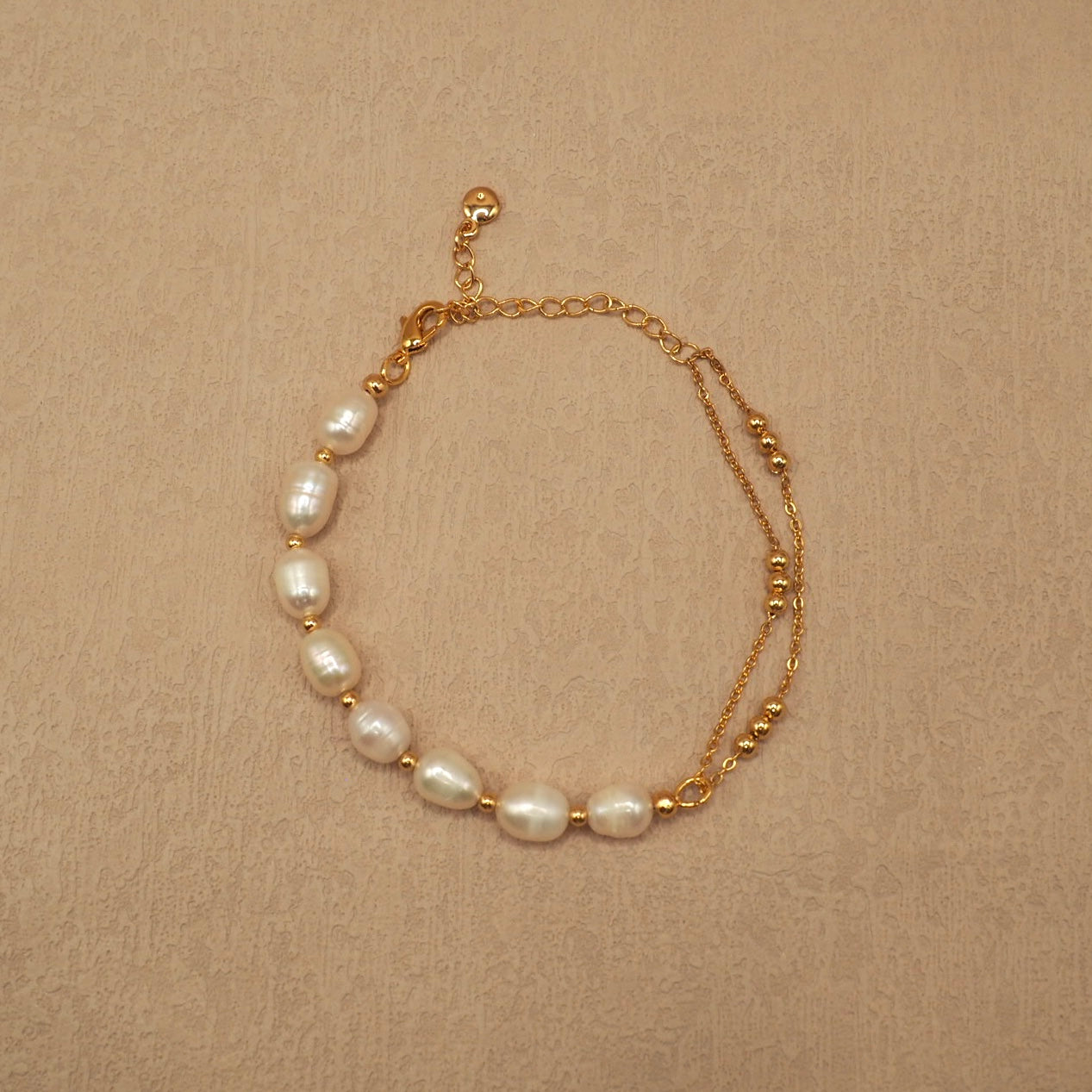 【Jooli Jewellery】Ethereal不規則珍珠手鍊|18k鍍金飾品|手鍊