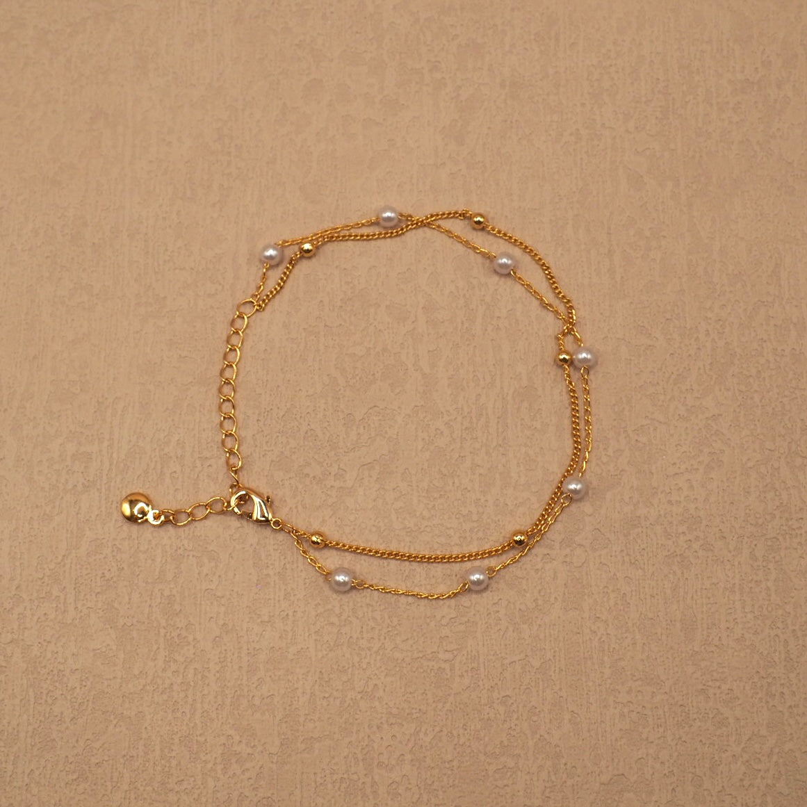 【Jooli Jewellery】Ethereal小珍珠雙層手鍊|18k鍍金飾品|手鍊
