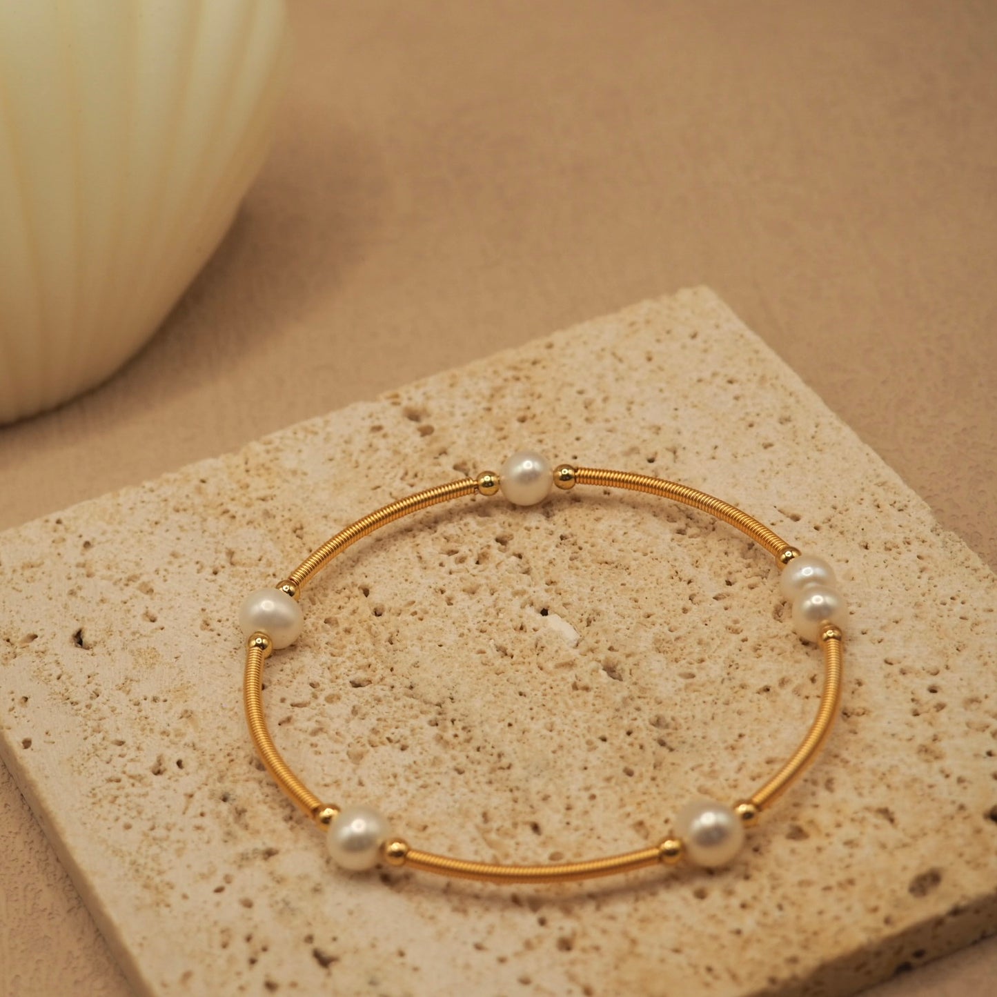 【Jooli Jewellery】Ethereal珍珠手環|18k鍍金飾品|手鍊