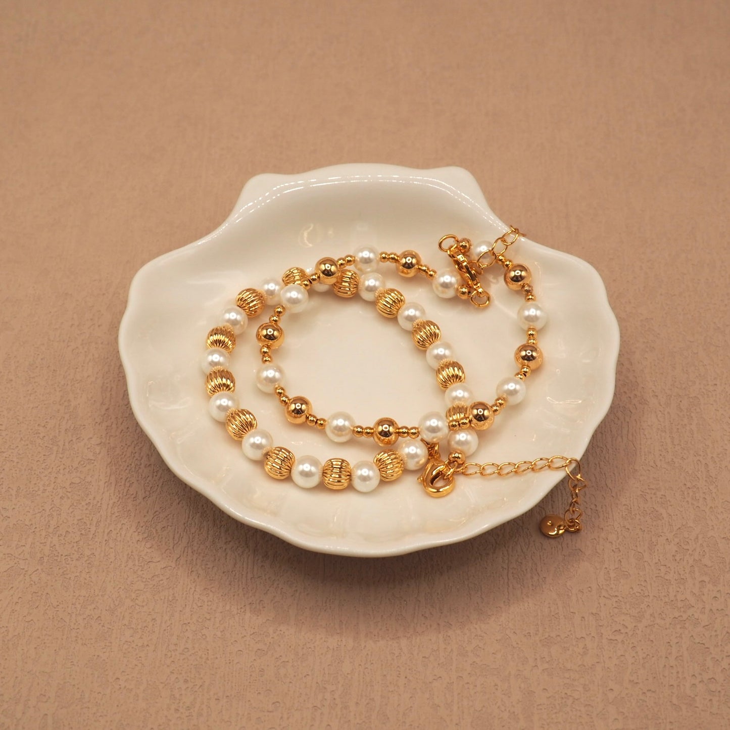 【Jooli Jewellery】Ethereal雙珠手鍊|18k鍍金飾品|手鍊