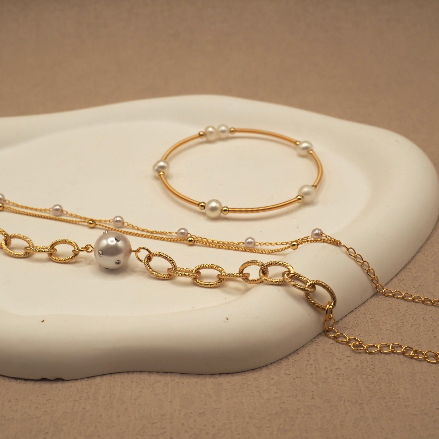 【Jooli Jewellery】Ethereal珍珠手環|18k鍍金飾品|手鍊