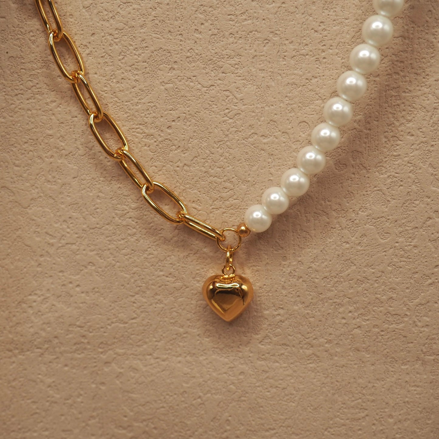 【Jooli Jewellery】Ineffable愛心珍珠項鍊|18k鍍金飾品|項鍊