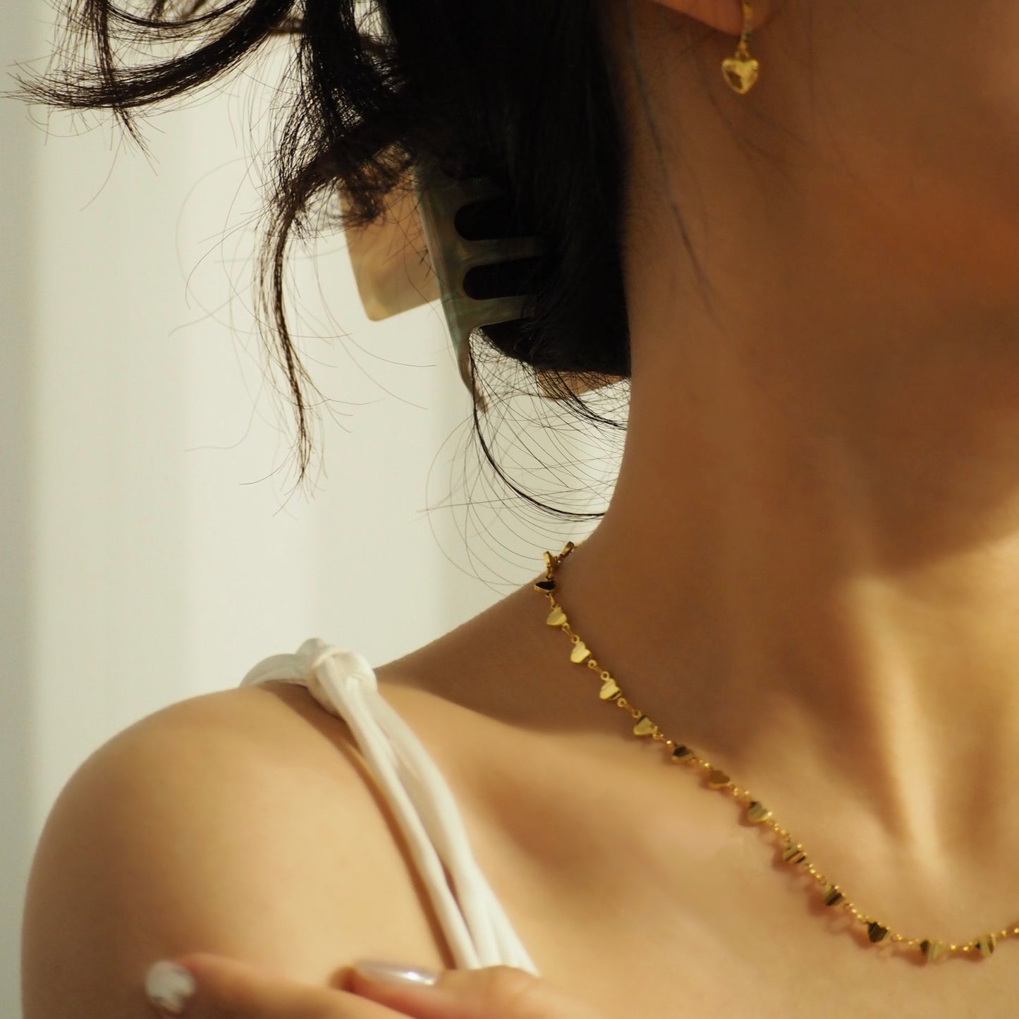 【Jooli Jewellery】Serendipity愛心鎖骨鍊|18k鍍金飾品|項鍊