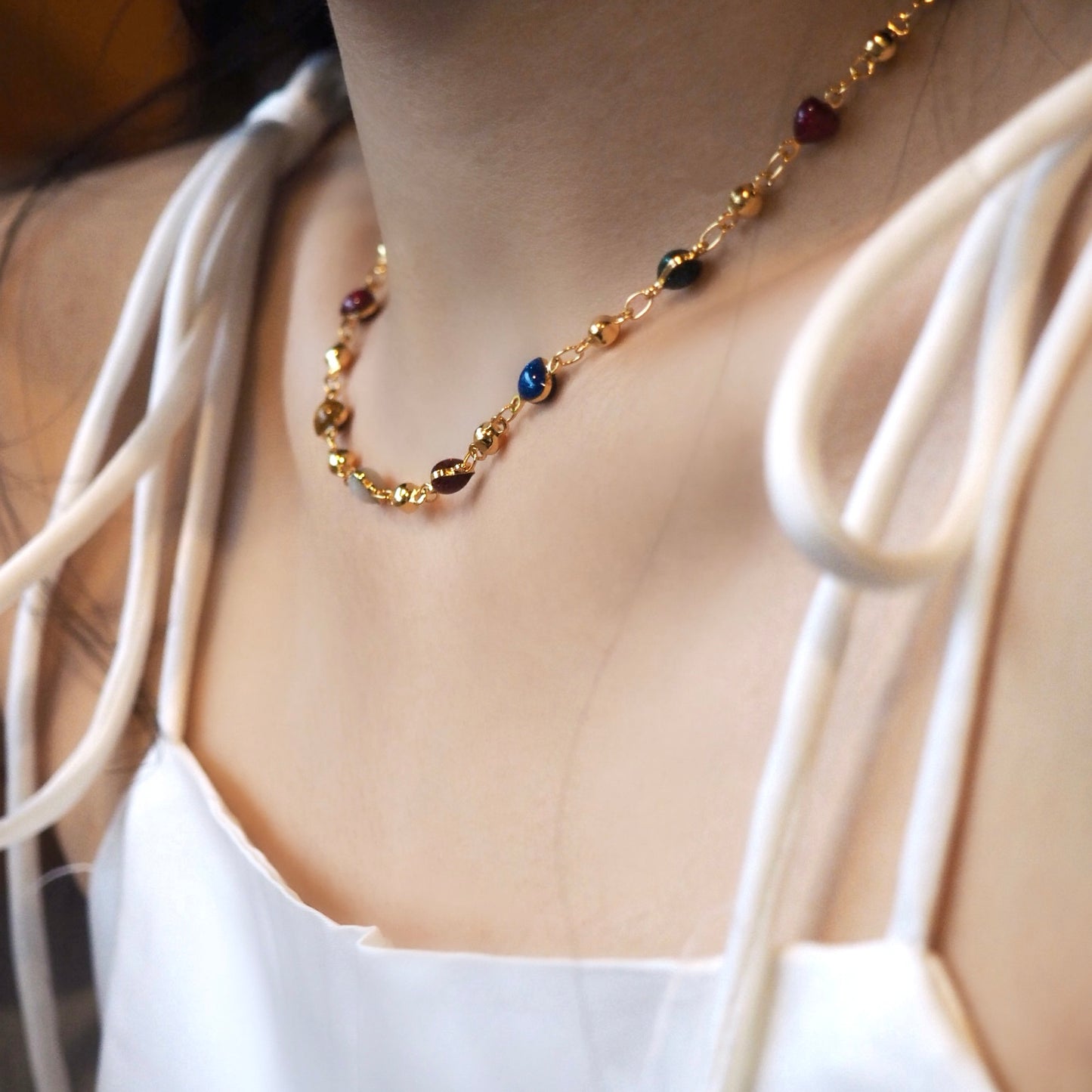 【Jooli Jewellery】Iridescent彩鑽項鍊|18k鍍金飾品|日常項鍊