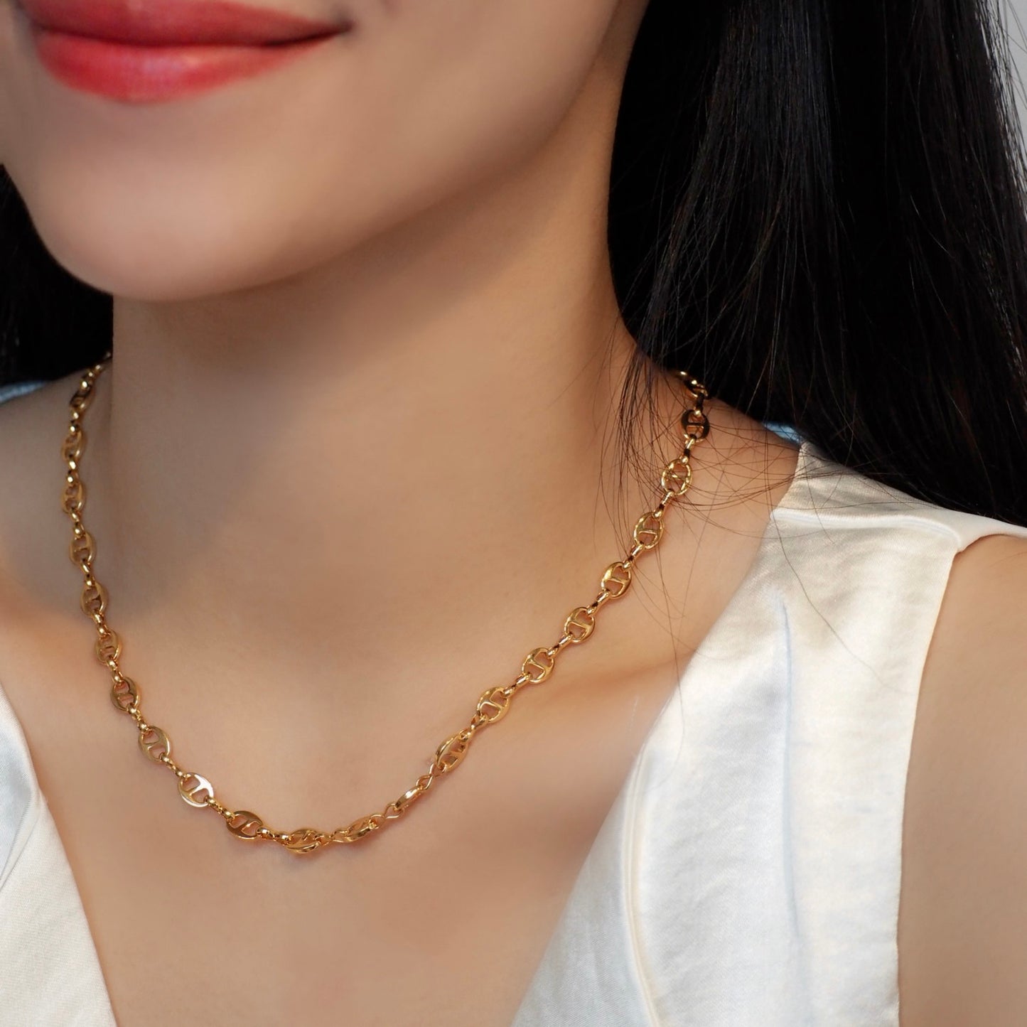 【Jooli Jewellery】Serendipity豬鼻鎖骨鍊|18k鍍金飾品|項鍊
