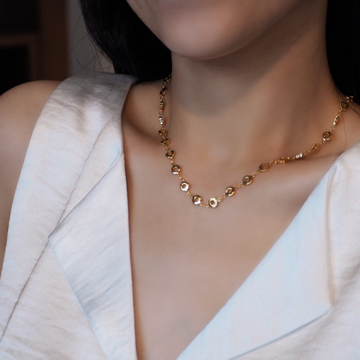 【Jooli Jewellery】Serendipity小花鎖骨鍊|18k鍍金飾品|項鍊