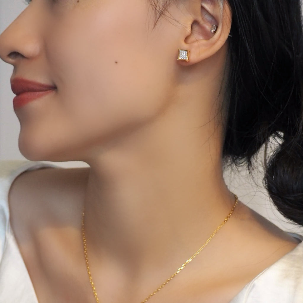 【Jooli Jewellery】Limerence方形耳環|18k鍍金飾品|日常耳環