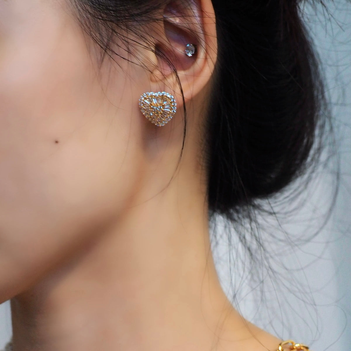 【Jooli Jewellery】Limerence滿鑽耳環|18k鍍金飾品|鋯石耳環