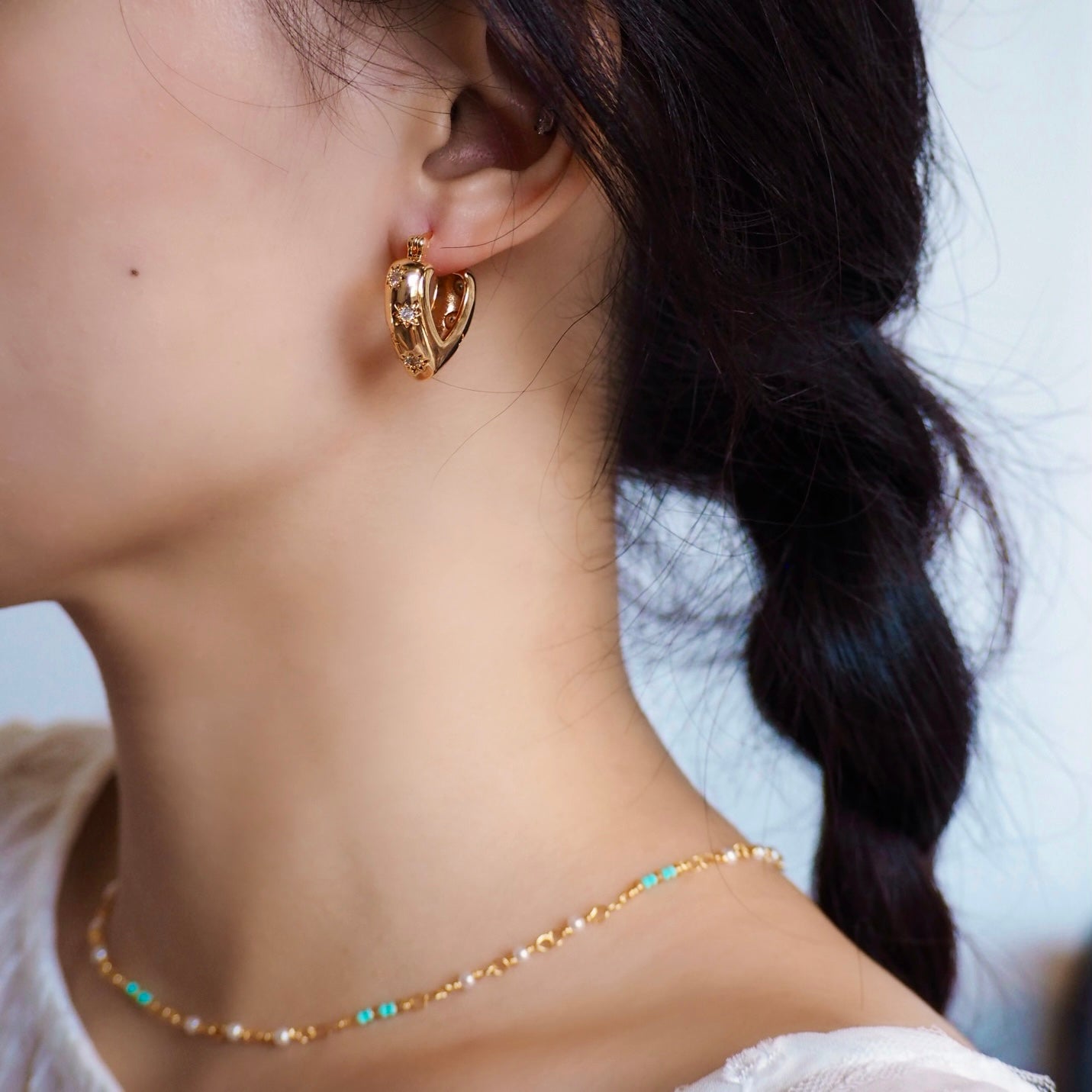 【Jooli Jewellery】Syzygy愛心耳環|18k鍍金飾品|耳環