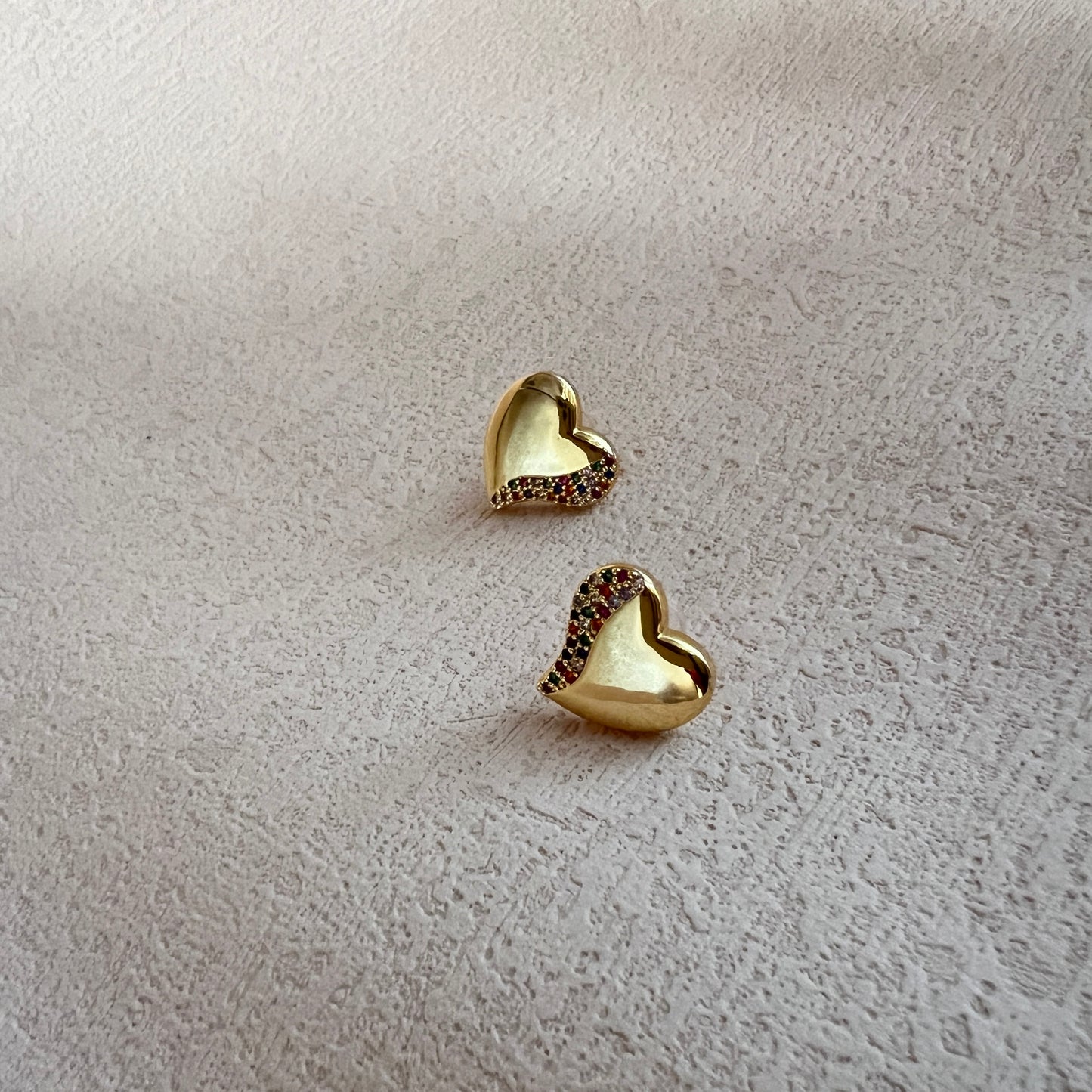 【Jooli Jewellery】Iridescent大愛心耳環|18k鍍金飾品|耳環