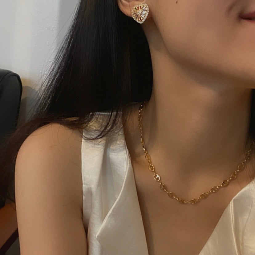 【Jooli Jewellery】Serendipity豬鼻鎖骨鍊｜18k鍍金飾品｜項鍊