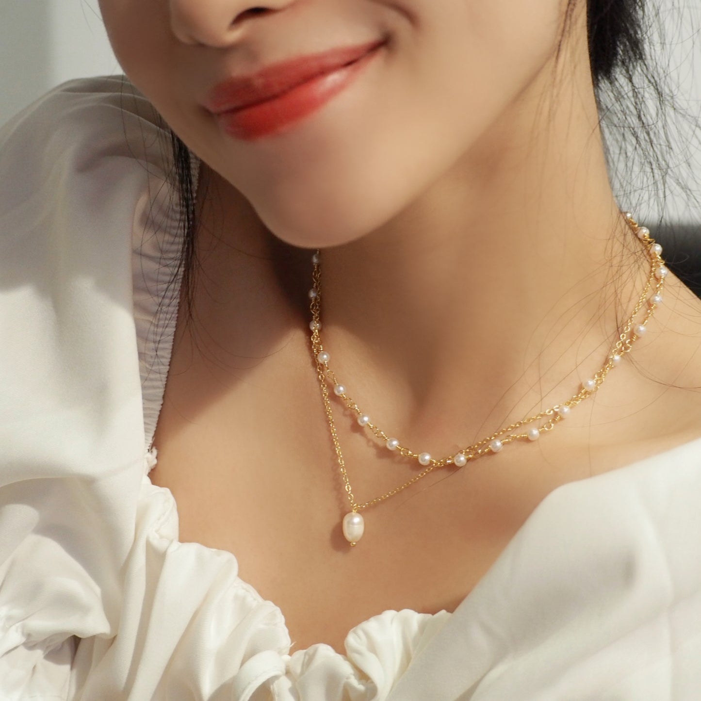 【Jooli Jewellery】Ineffable仙女珍珠項鍊｜18k鍍金飾品｜珍珠項鍊